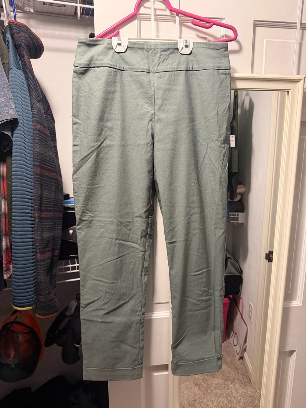 Women’s Sage Green Straight-Leg Pants